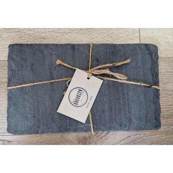 NEW Brooklyn Slate Co. Cheese or Charcuterie Board Gray Rustic Stone 12" x 7" - Picture 2 of 7